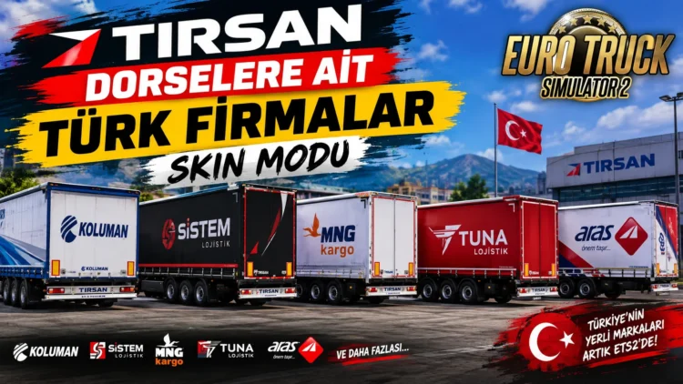 Tırsan Turkish Companies Trailer Skin Mod+AI Traffic
