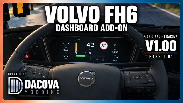 Volvo FH6 Dashboard Add-on 1.00 – DACOVA MODDING