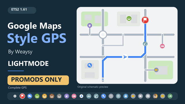 Google Maps Style GPS – By Weaysy – Lightmode – PROMODS Only