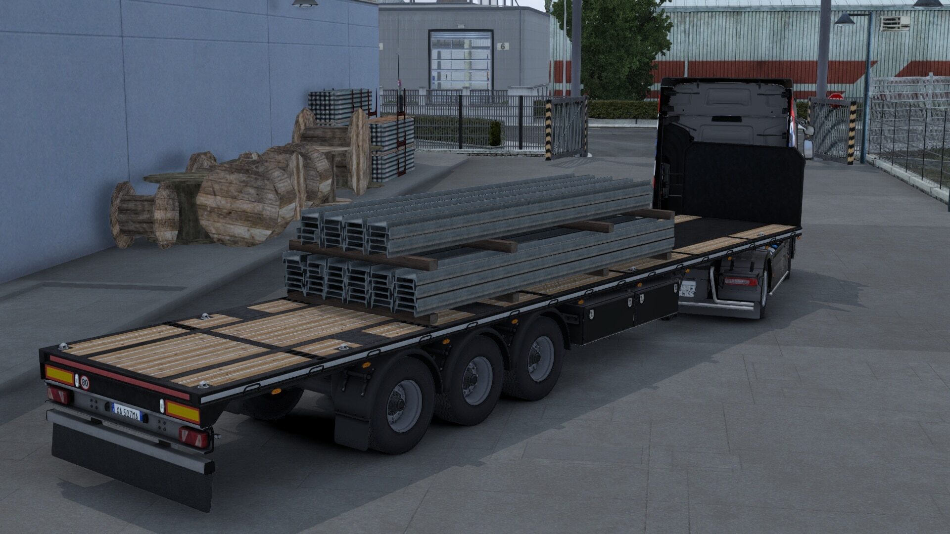 Flatbed With Container Pins Fix